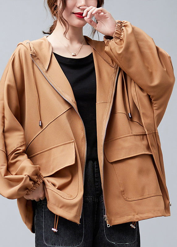 Unique Red Zippered Drawstring Cotton Hoodies Coats Spring Ac2030