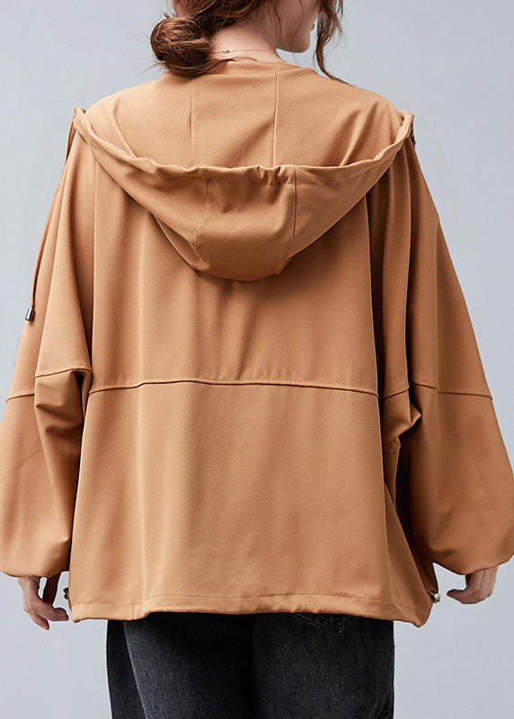 Unique Red Zippered Drawstring Cotton Hoodies Coats Spring Ac2030