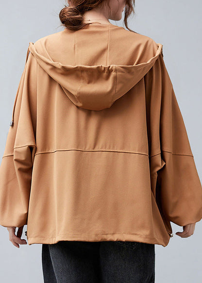 Unique Red Zippered Drawstring Cotton Hoodies Coats Spring Ac2030