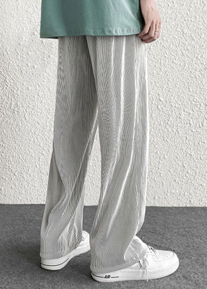 Spring Draping Silvery Unique Pants Striped Oversized