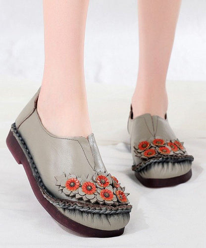 Unique Splicing Flat Shoes for Red Cowhide Leather Ly0172