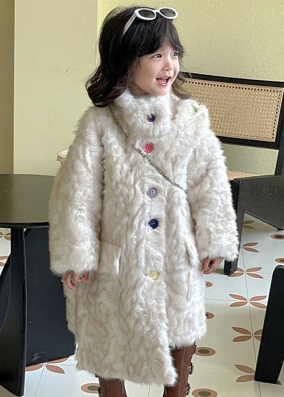 Unique White Asymmetrical Patchwork Faux Fur Coat Wintertg020