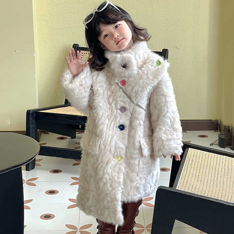 Unique White Asymmetrical Patchwork Faux Fur Coat Wintertg020