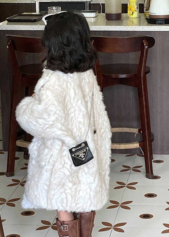 Unique White Asymmetrical Patchwork Faux Fur Coat Wintertg020
