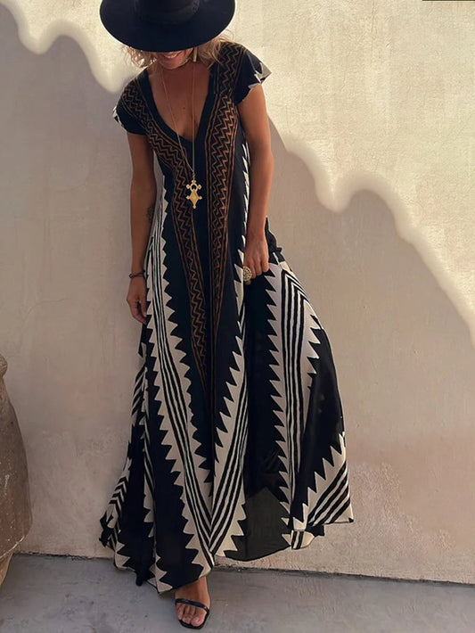 Shannon Aztec Print Maxi Dress