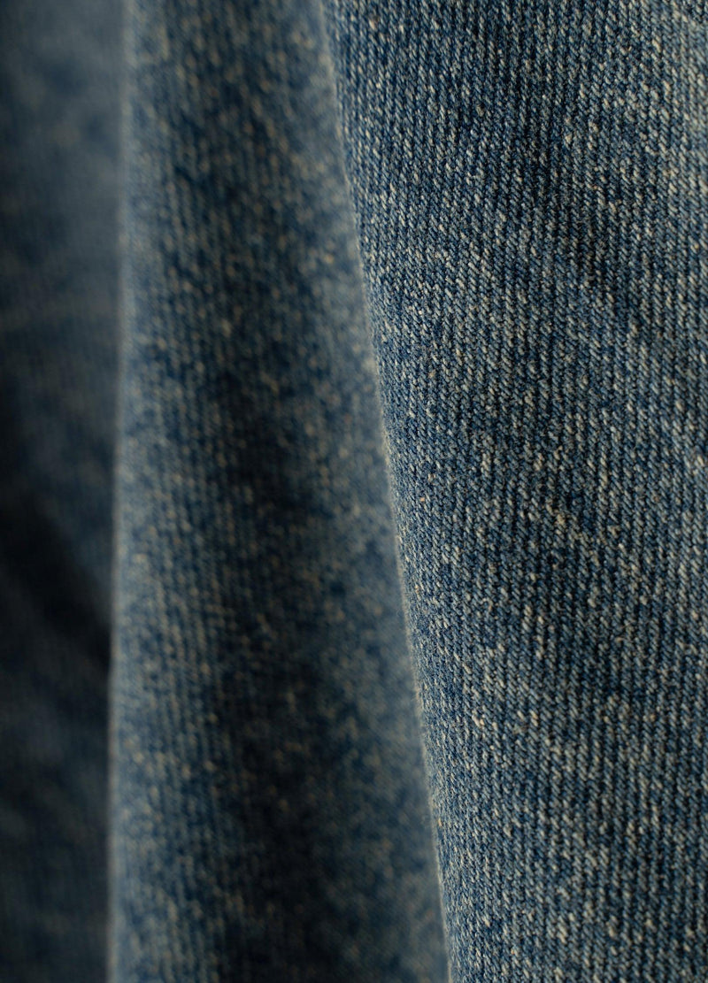 Washed Denim Split Skirt