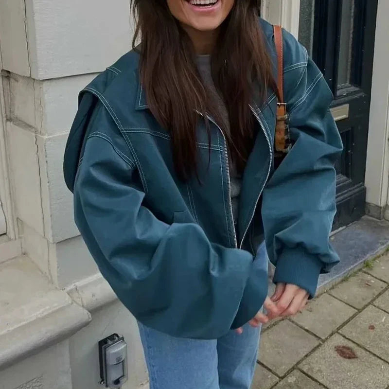Leather Red Coat