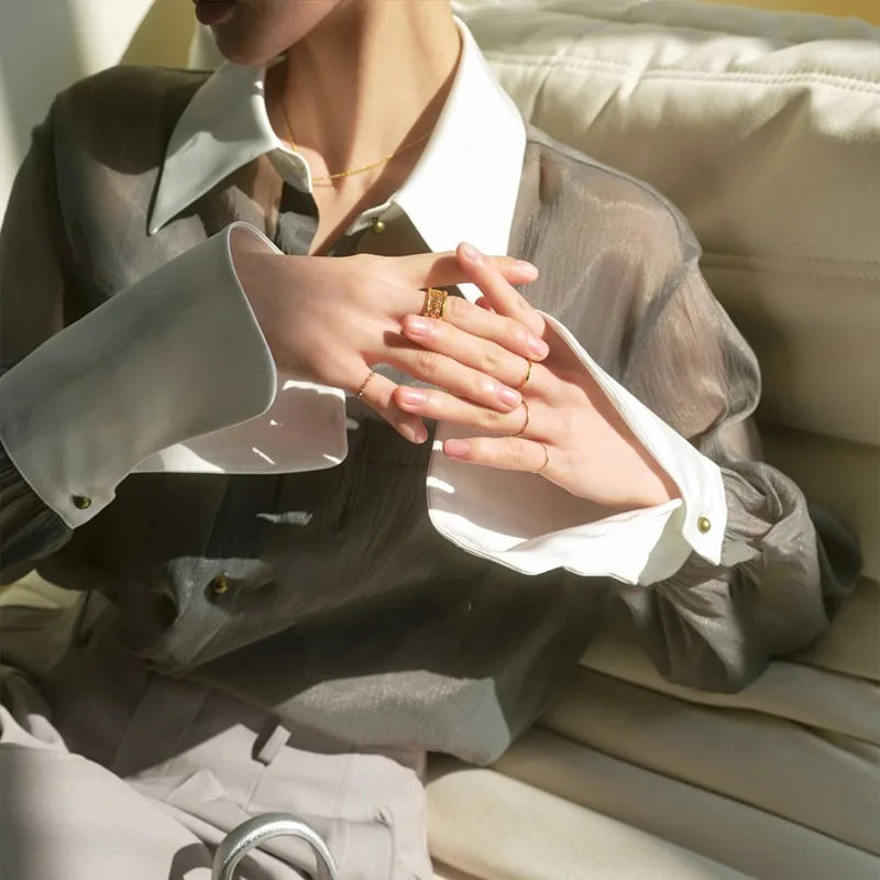 Sheer Long Sleeve Sun-proof Blouse