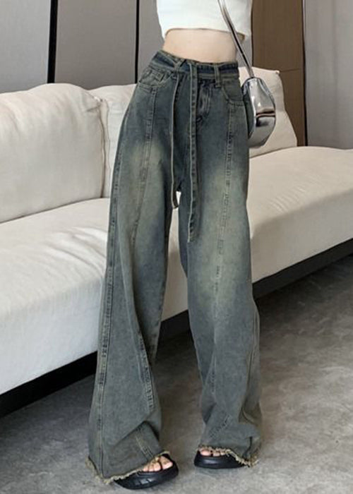 Lace Pants Blue Pockets Up Spring Denim