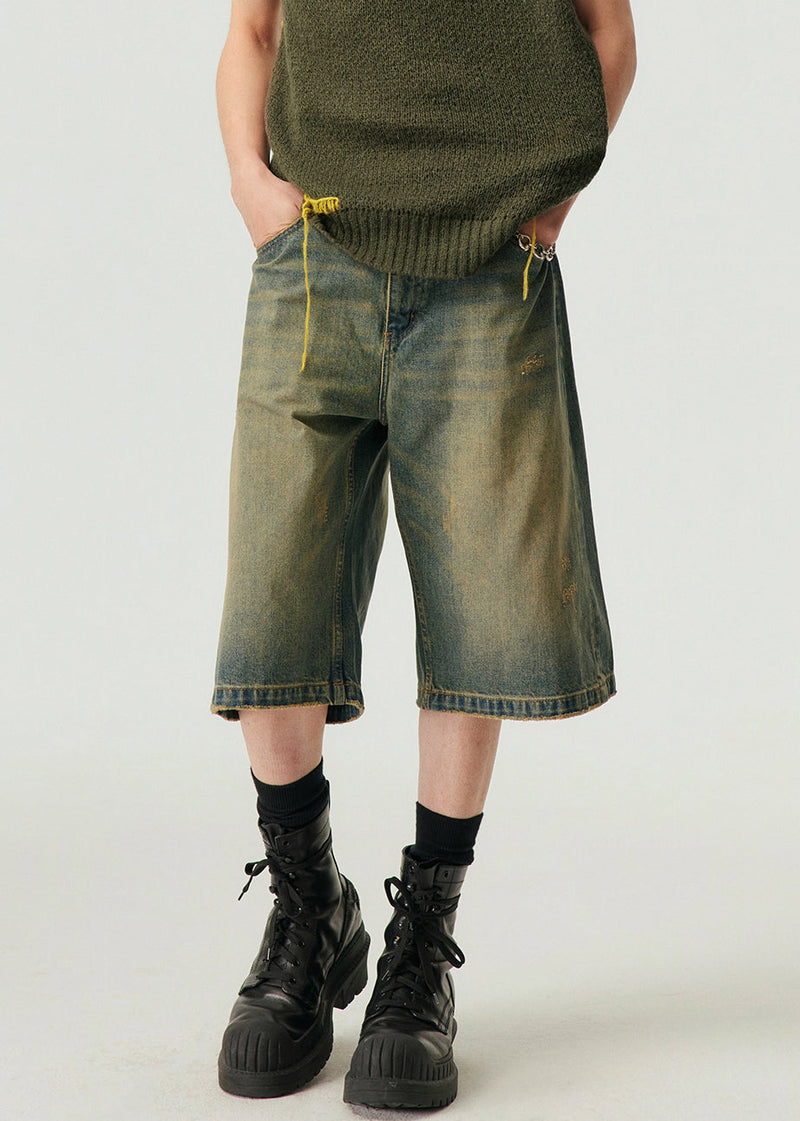 Blue Pockets High Waist Denim Shorts Summer Yl013