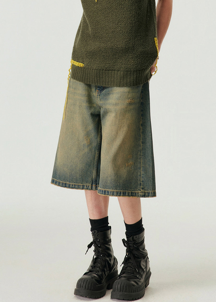 Blue Pockets High Waist Denim Shorts Summer Yl013