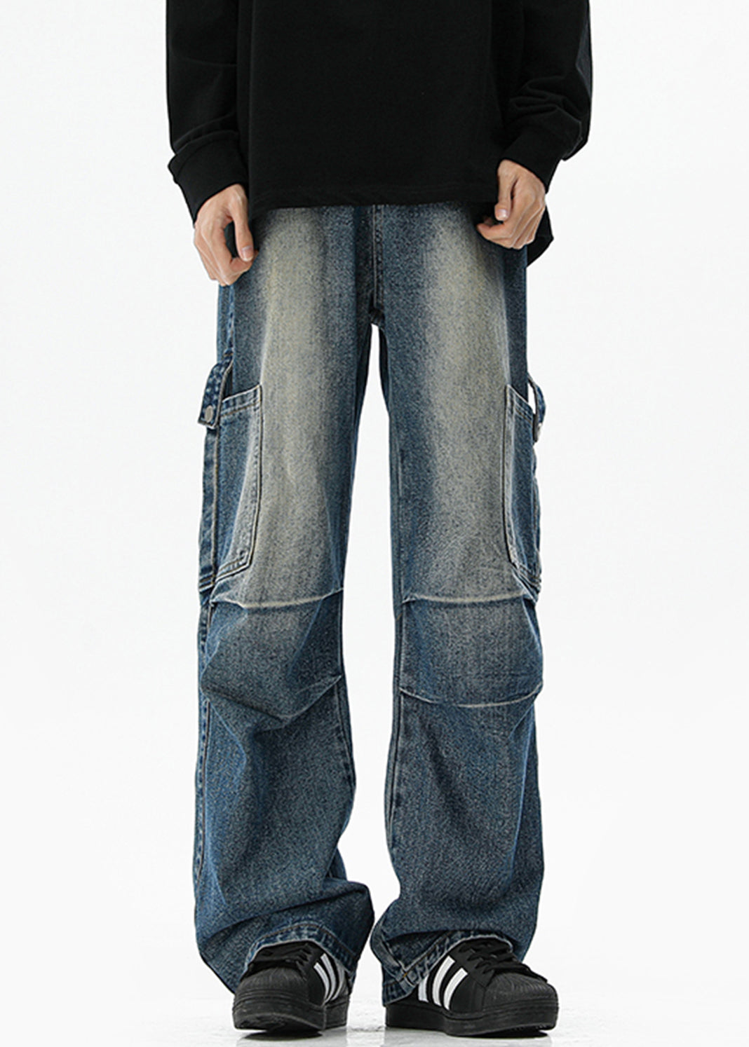 Pockets High Spring Blue Denim Waist Pants