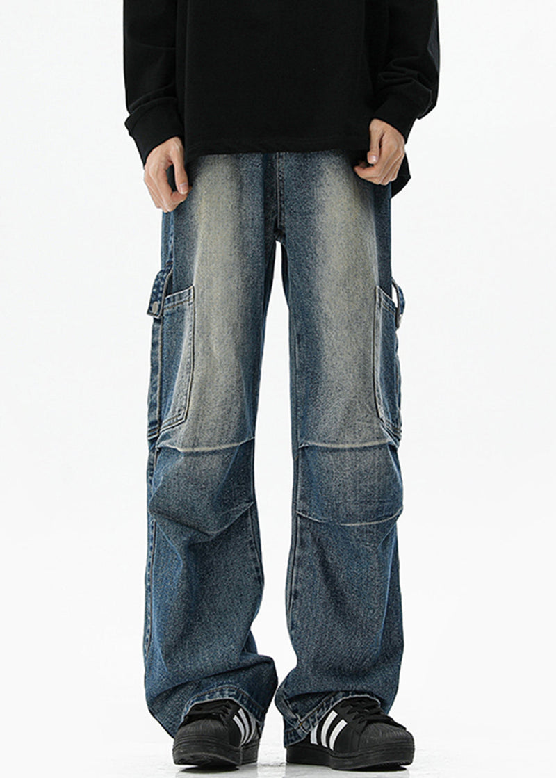 Pockets High Spring Blue Denim Waist Pants