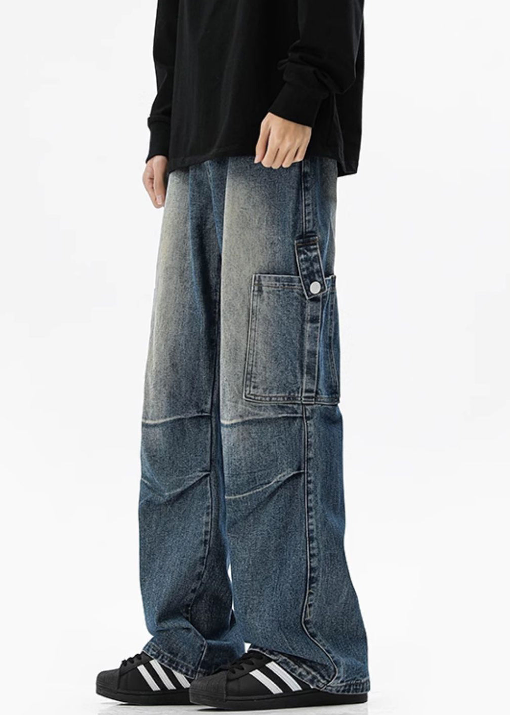 Pockets High Spring Blue Denim Waist Pants