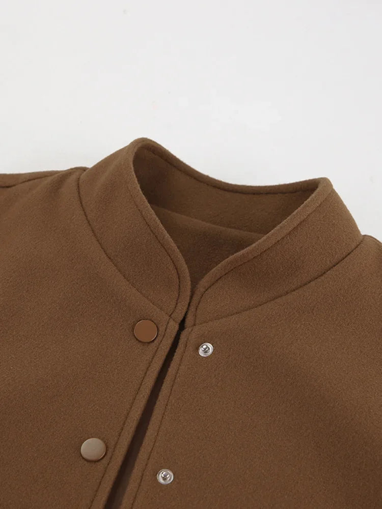 Brown Long Single Breasted New Coat