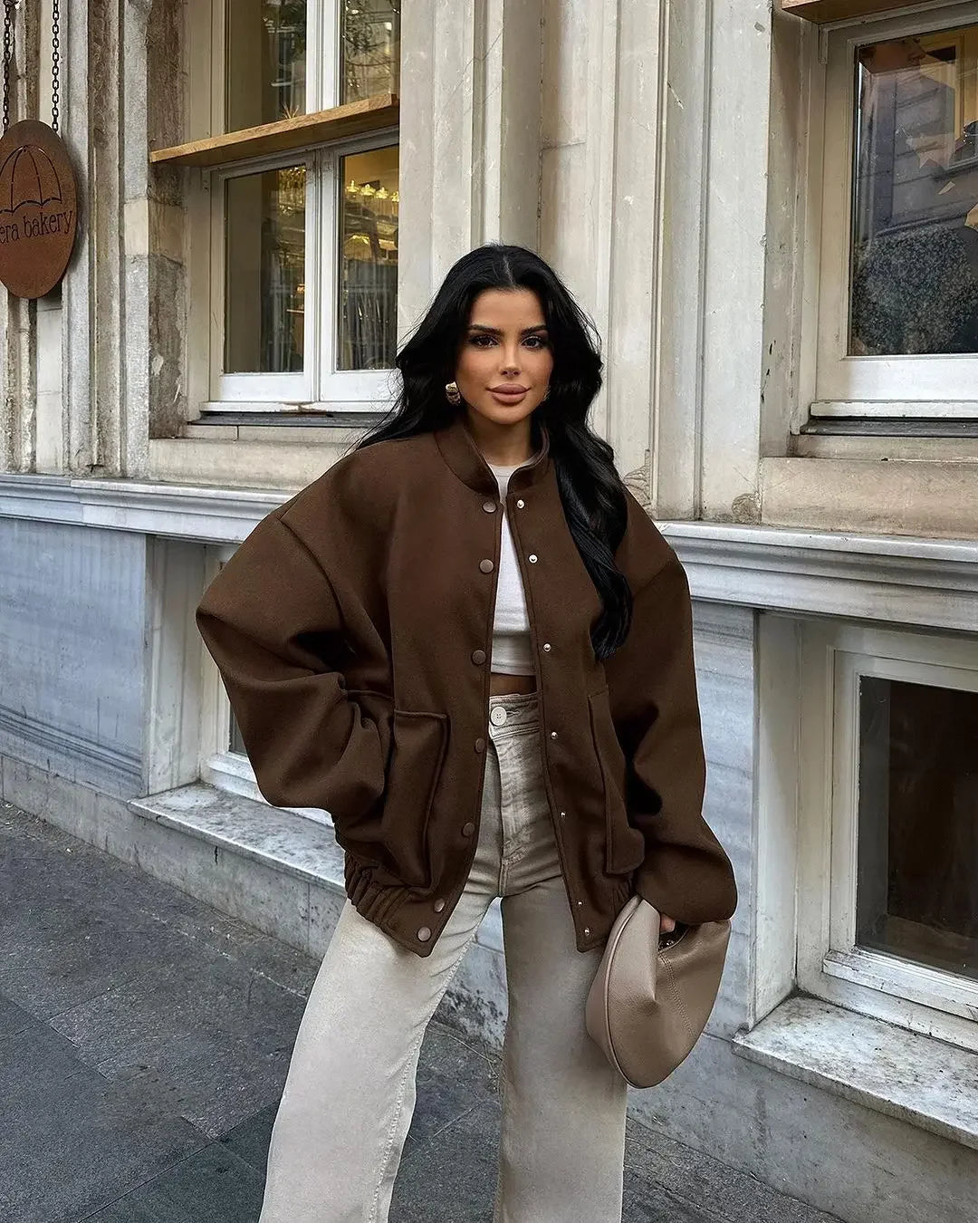Brown Long Single Breasted New Coat