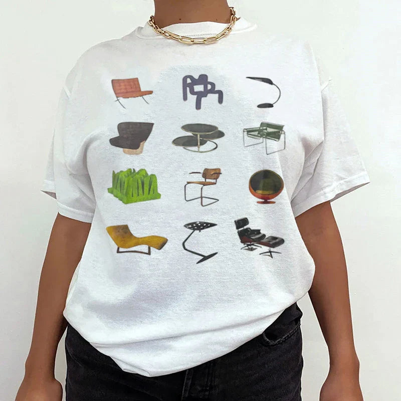 Chair Printed Cotton T-shirt