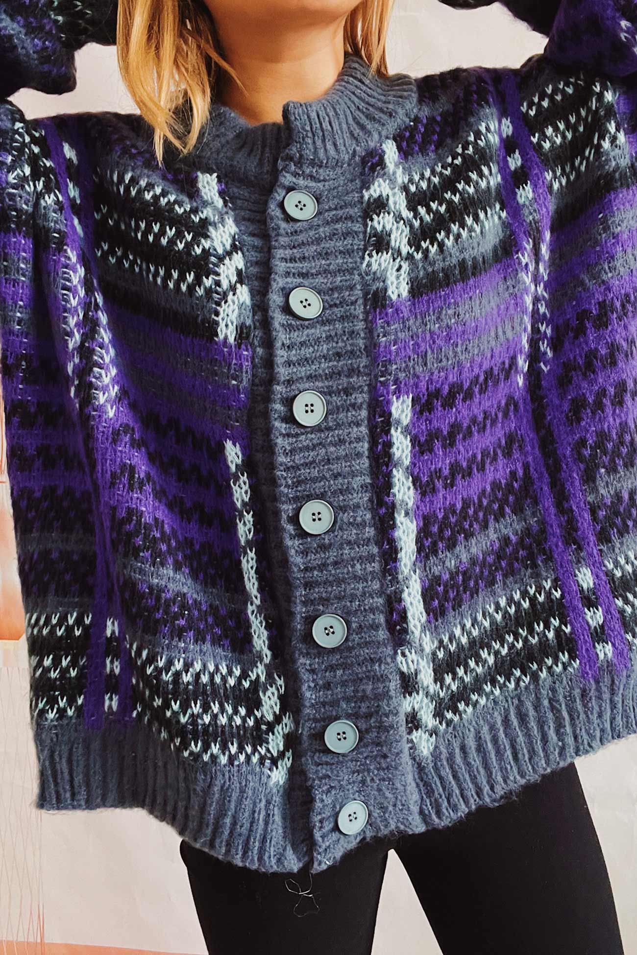 Contrast Striped Cardigan