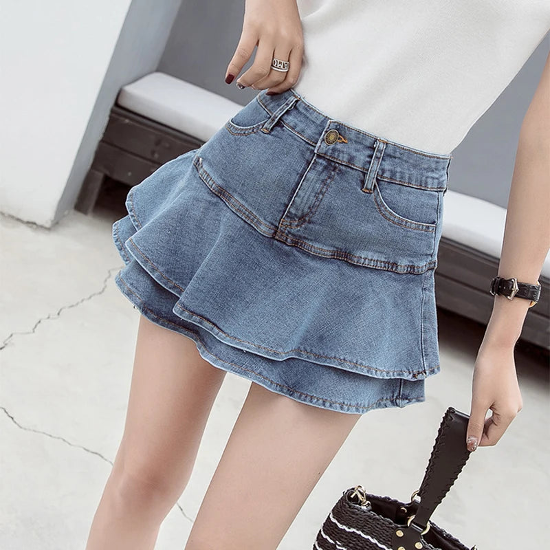 Denim Summer Colour Ball Gown Mini Skirt