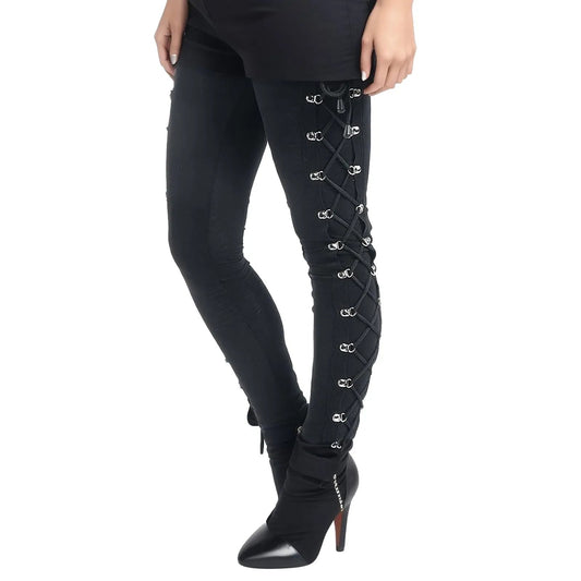 Gothic Lace Up Slim Halloween Pants