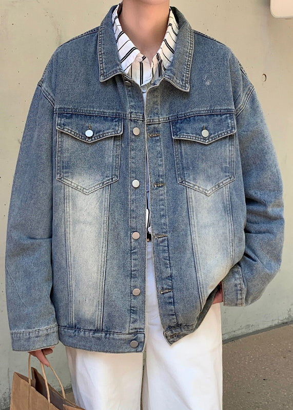 Yellow Coats Denim Collar Peter Mud Pan Button