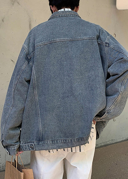 Yellow Coats Denim Collar Peter Mud Pan Button