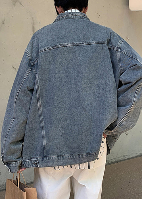 Yellow Coats Denim Collar Peter Mud Pan Button