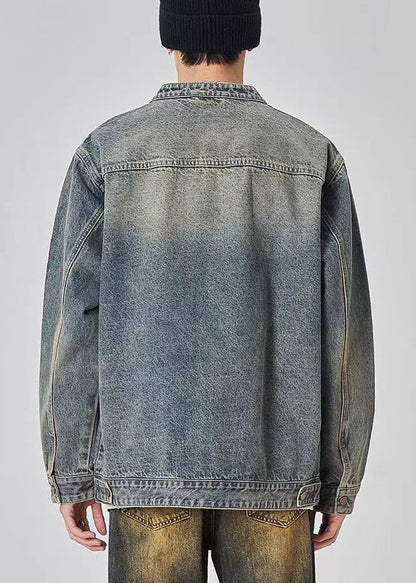 Coat Up Denim Zip Color Photo Spring Tc045 Pockets