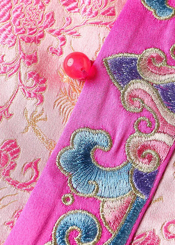 Embroidered Button Silk Waistcoat Sleeveless