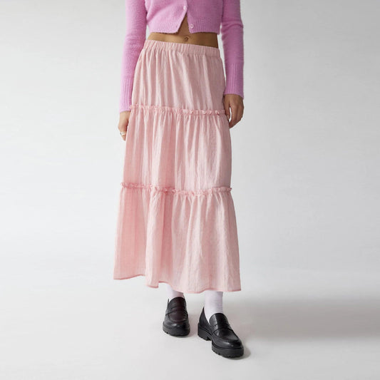 Tiered Frill Trim Skirt