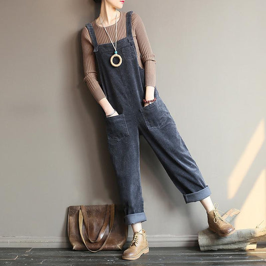 - Corduroy Loose Overall Op1014