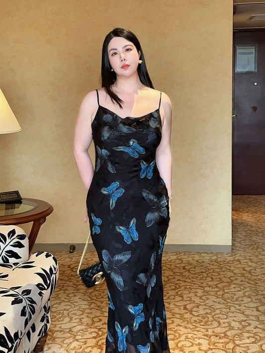 Butterfly Slip Dress No Cardigan