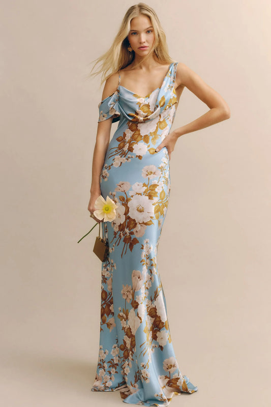 Strapless Off-shoulder Maxi Dress