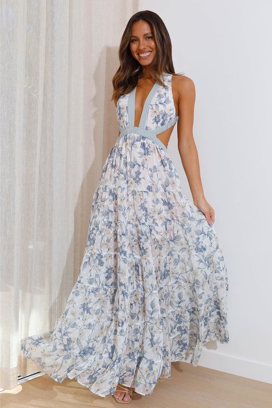 Cut-out Backless Maxi Dress