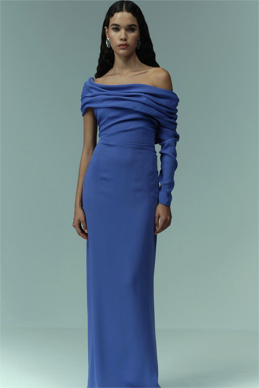Off-shoulder Ruched Maxi Dress