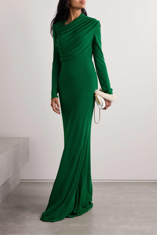 Jersey Long Sleeve Maxi Dress