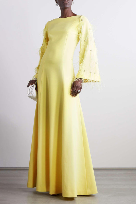 Satin Rhinestone Maxi Dress