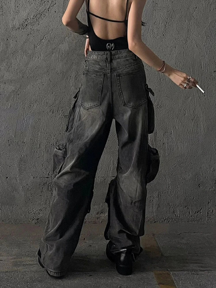 Multi-pocket High-street Cargo Pants Y2k Pants