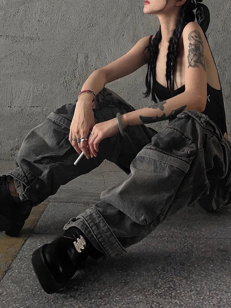 Multi-pocket High-street Cargo Pants Y2k Pants