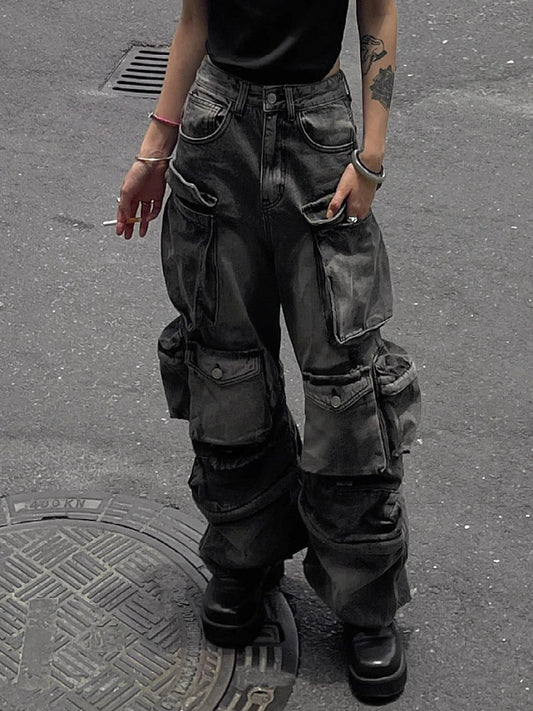 Multi-pocket High-street Cargo Pants Y2k Pants
