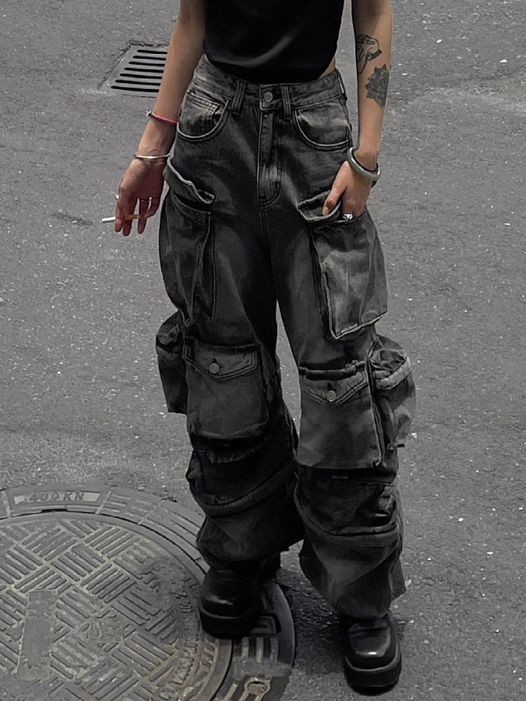 Multi-pocket High-street Cargo Pants Y2k Pants