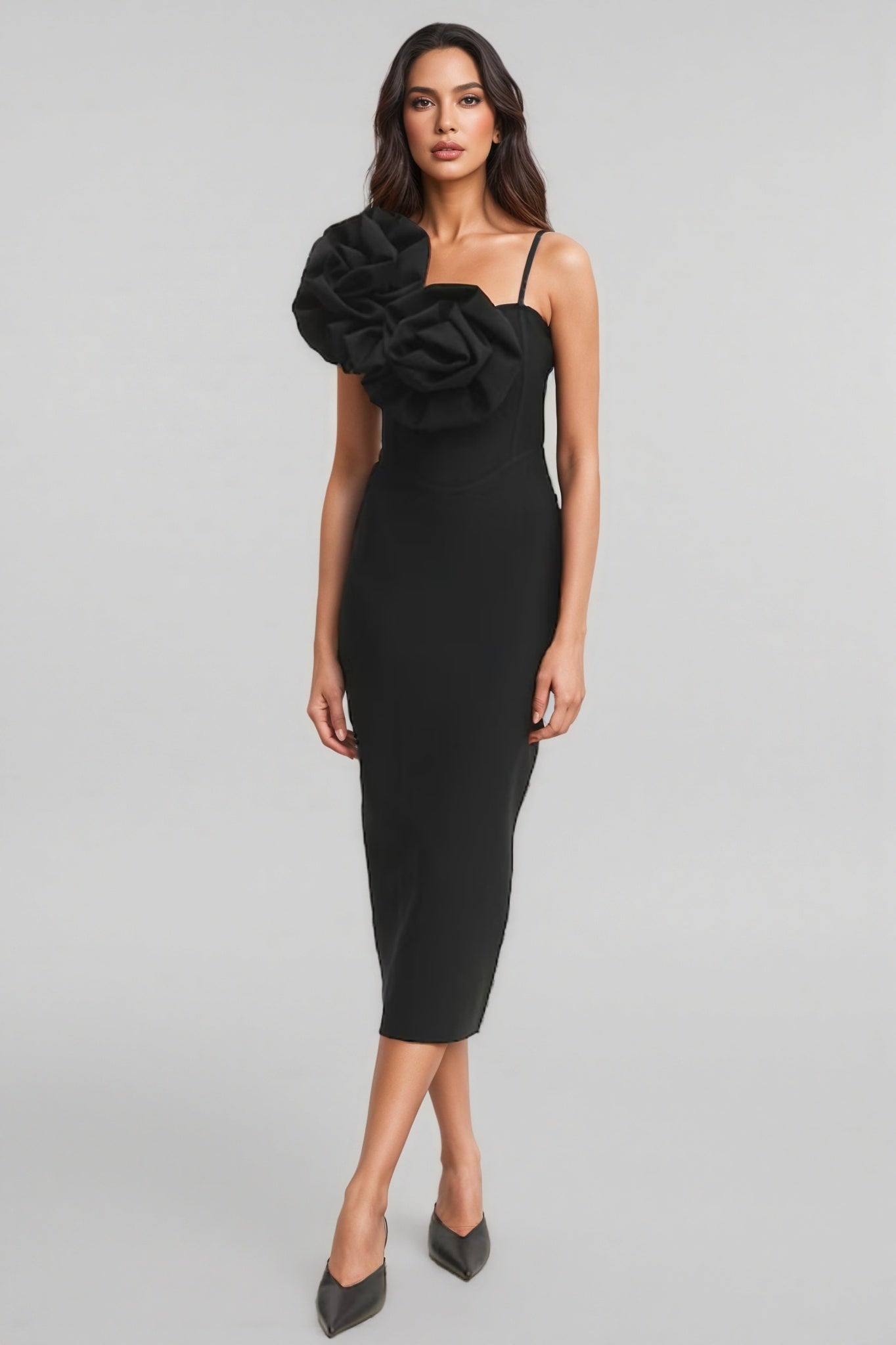Merritt 3d Midi Dress