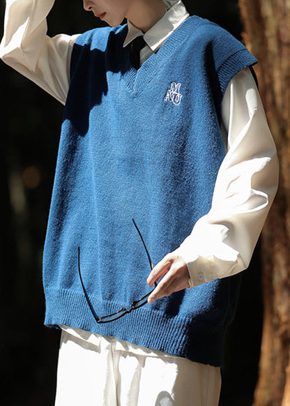 Warm Grey V Neck Knit Pullover Waistcoat Sleeveless Rj037