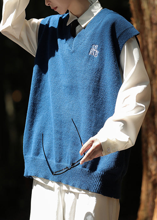 Warm Grey V Neck Knit Pullover Waistcoat Sleeveless Rj037