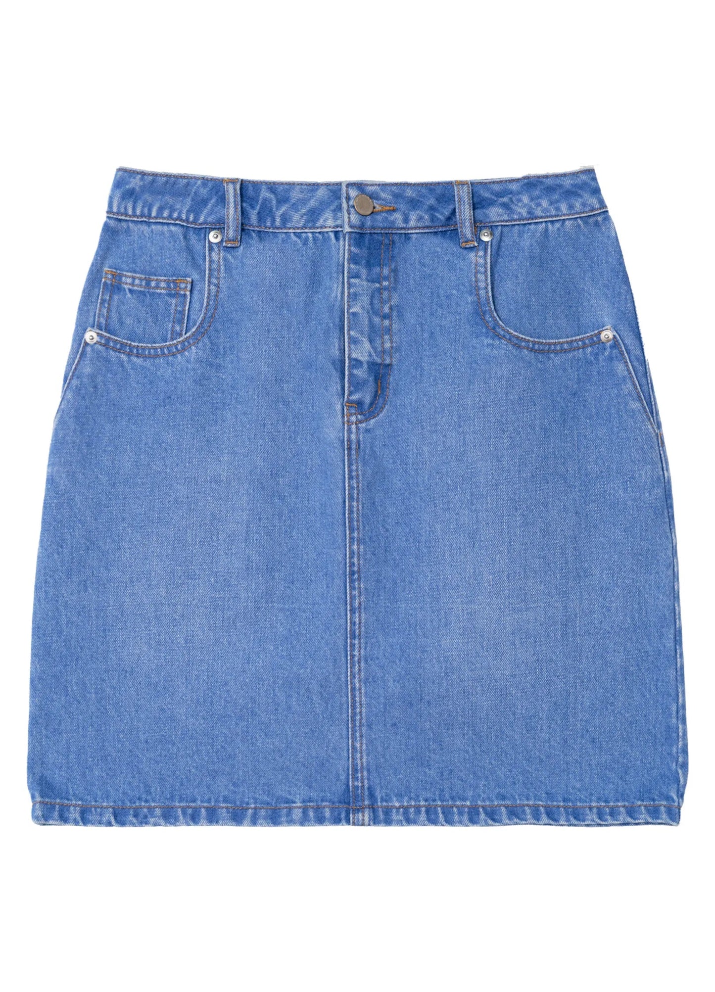 Washed Denim Miniskirt