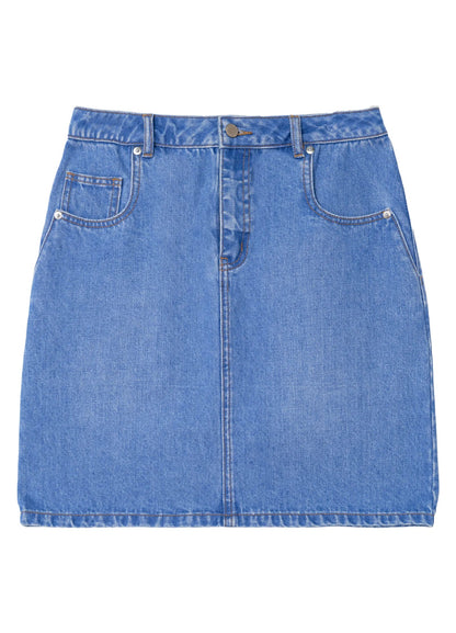 Washed Denim Miniskirt