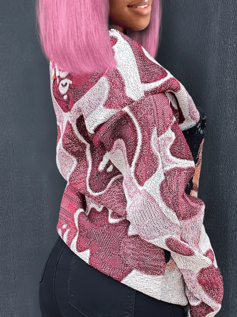 Dropped Shoulder Figure Print Sweatshirt Bo5042