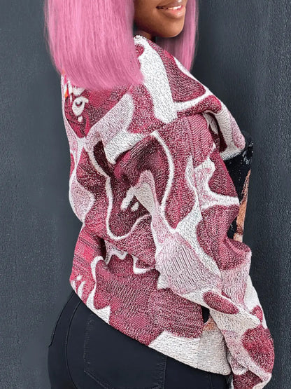 Dropped Shoulder Figure Print Sweatshirt Bo5042
