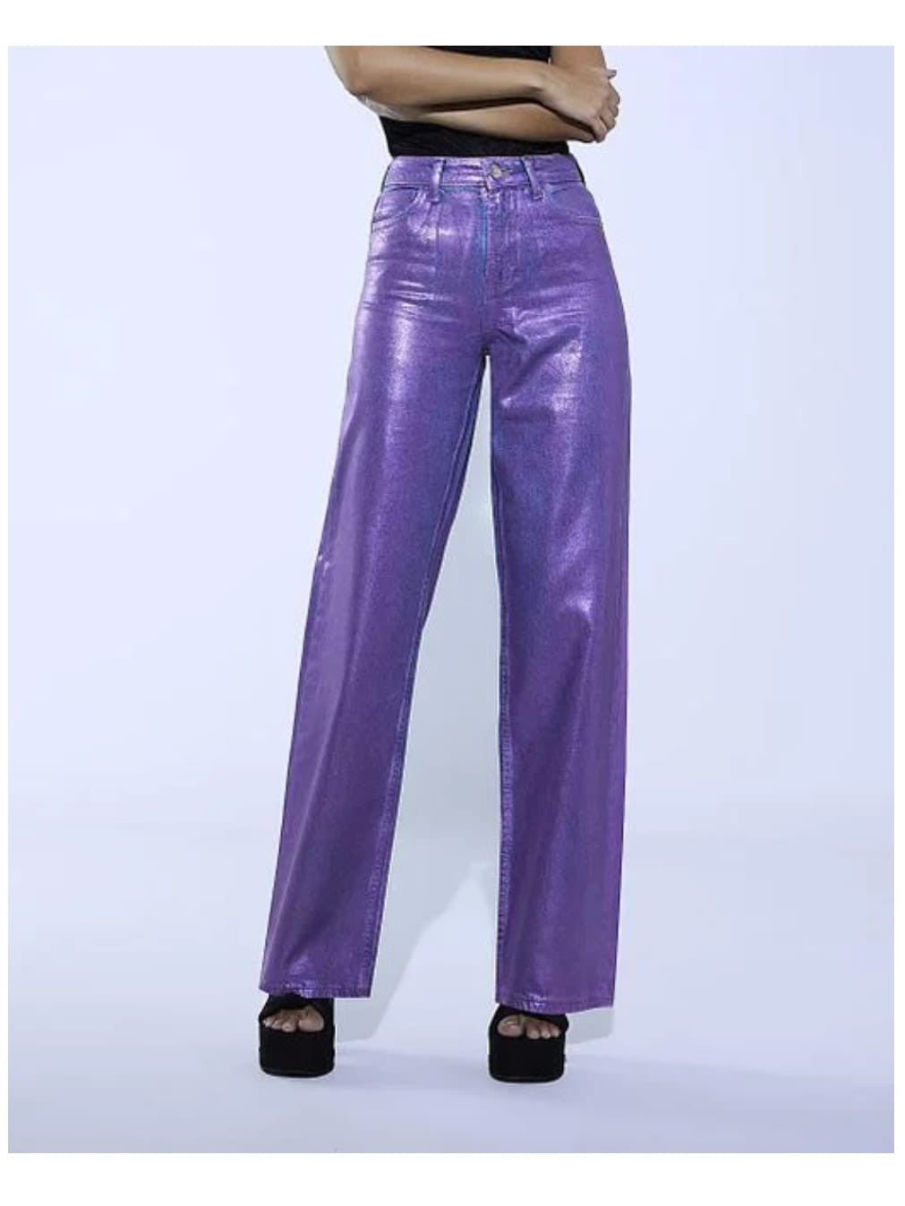 Metallic Denim Pants