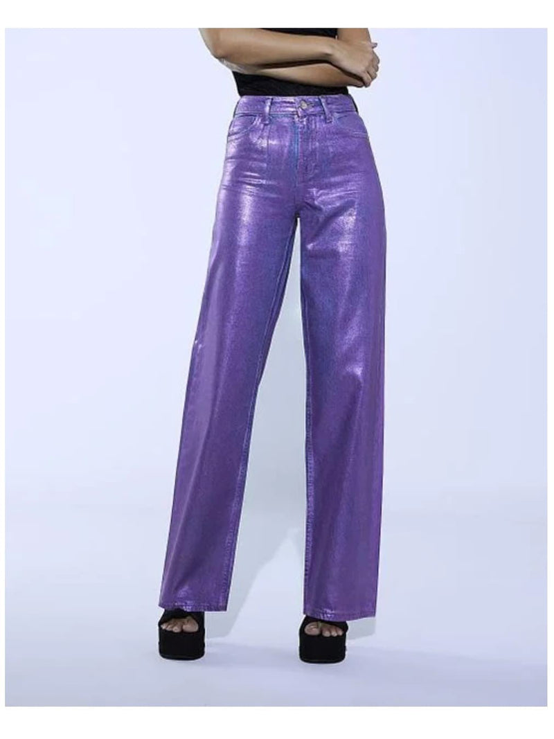 Metallic Denim Pants